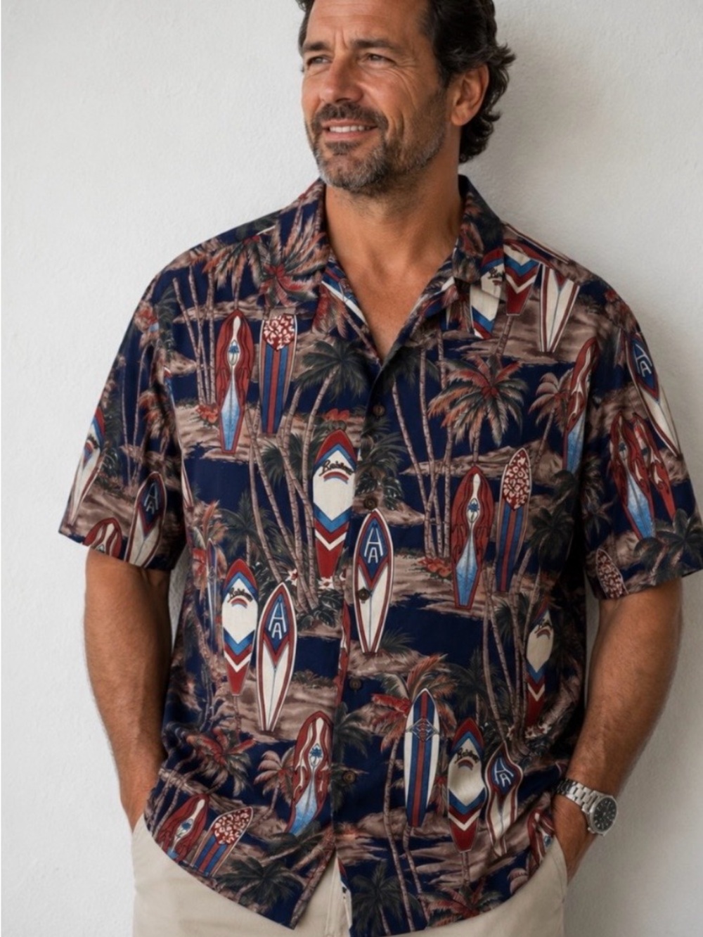 Vintage Aloha Line Hawaii Mens Shirt